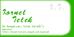 kornel telek business card